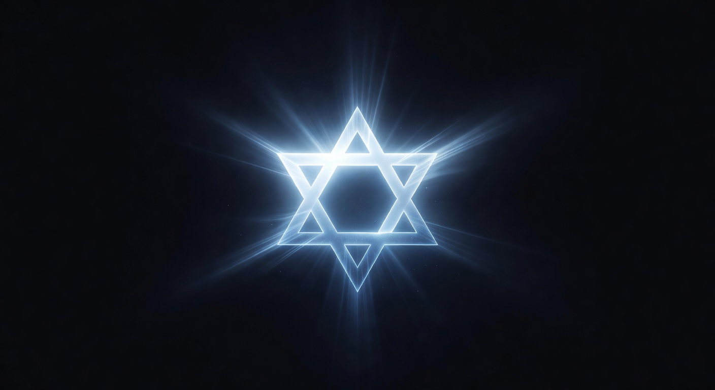 A glowing Star of David